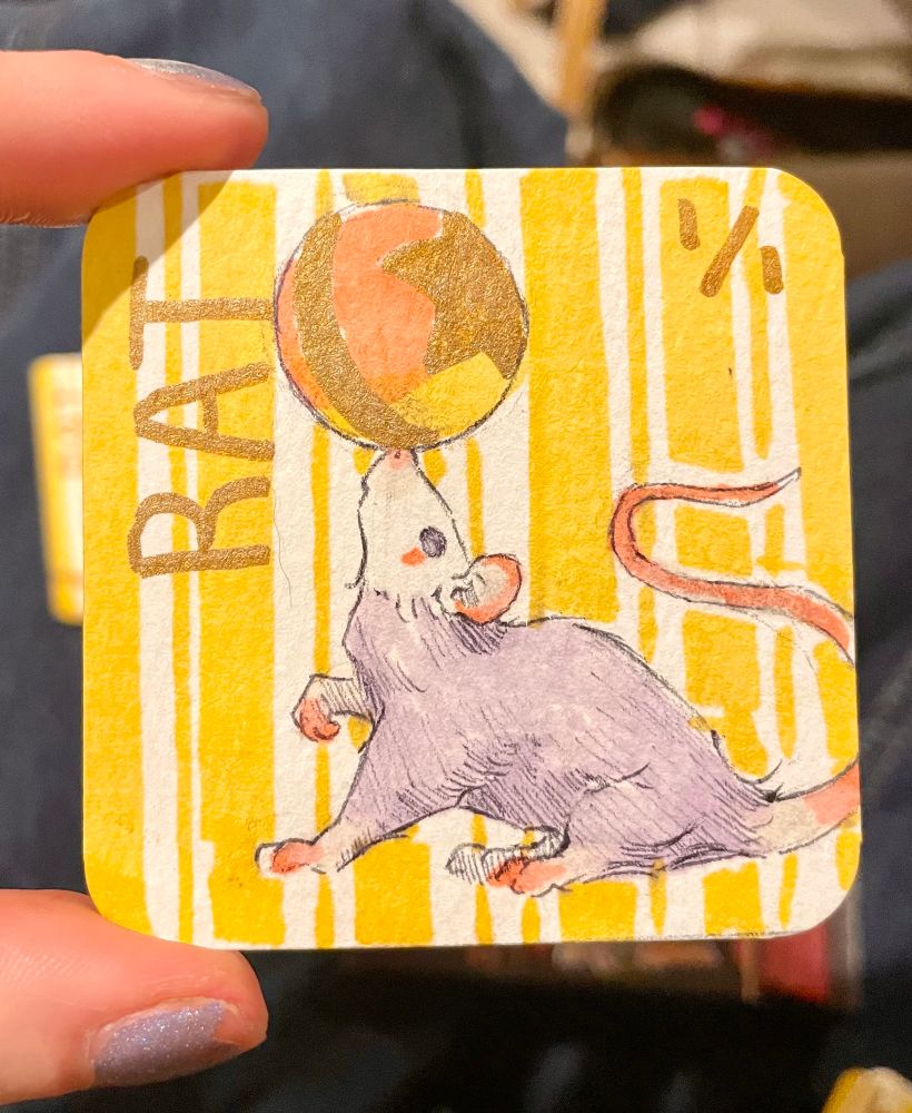 This circus rat is balancing a ball on his nose! Gosh he’s a cutie.