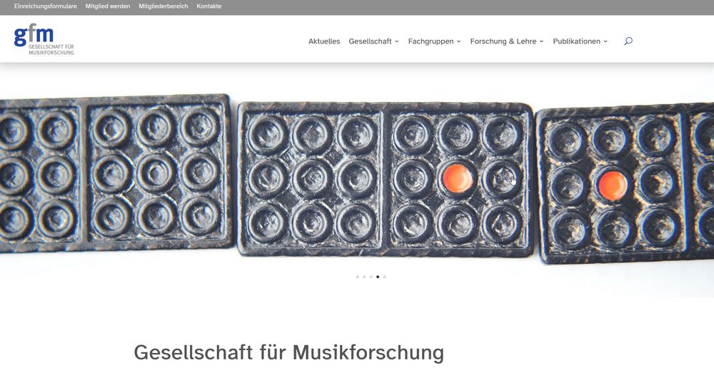 Screenshot der Startseite von www.musikforschung.de