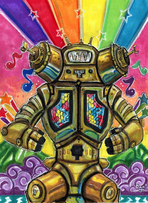Ultra kaiju King Joe marker illustration done in a 90's rainbow art style 