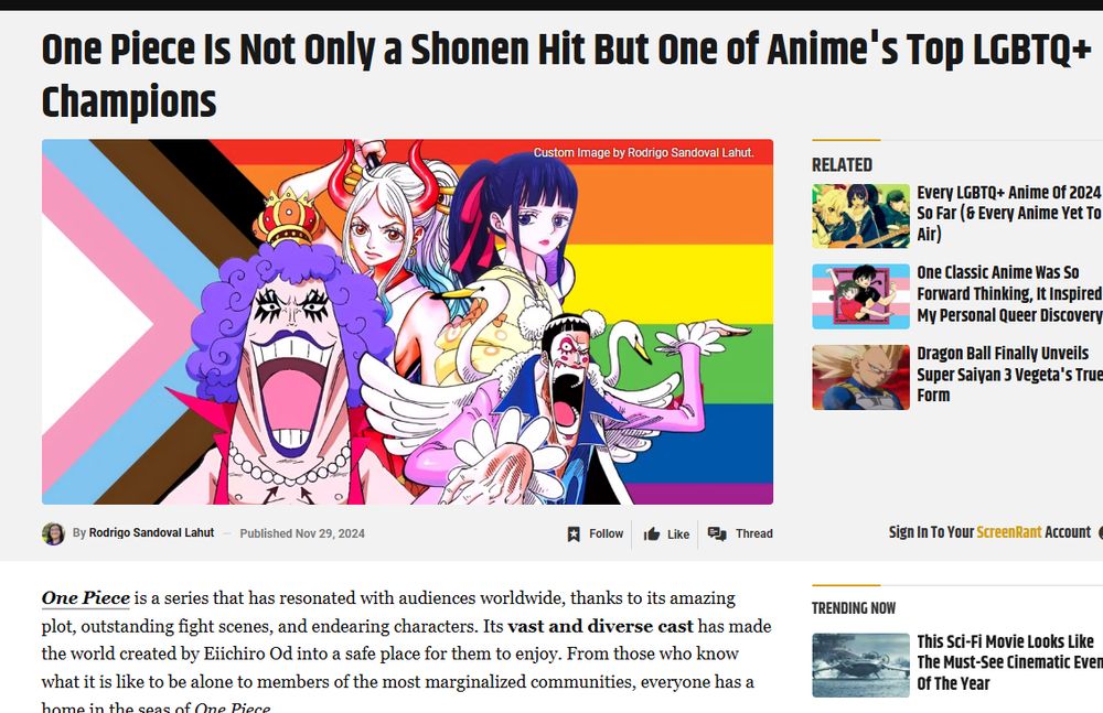 One Piece is not only a Shonen hit but one of anime's top LGBTQ+ champions 