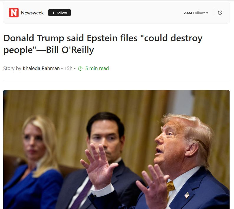 Donald Trump said "Epstein files could destroy people"