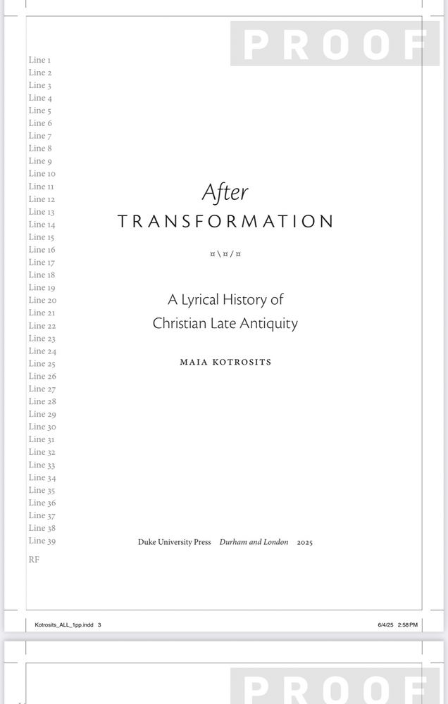 After Transformation: A Lyrical
History of Christian Late Antiquity