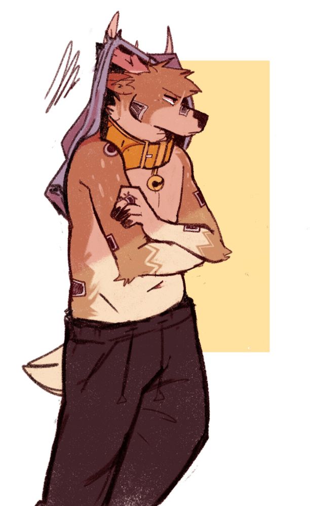 max's shirt got stuck on his antlers and ripped (idiot)