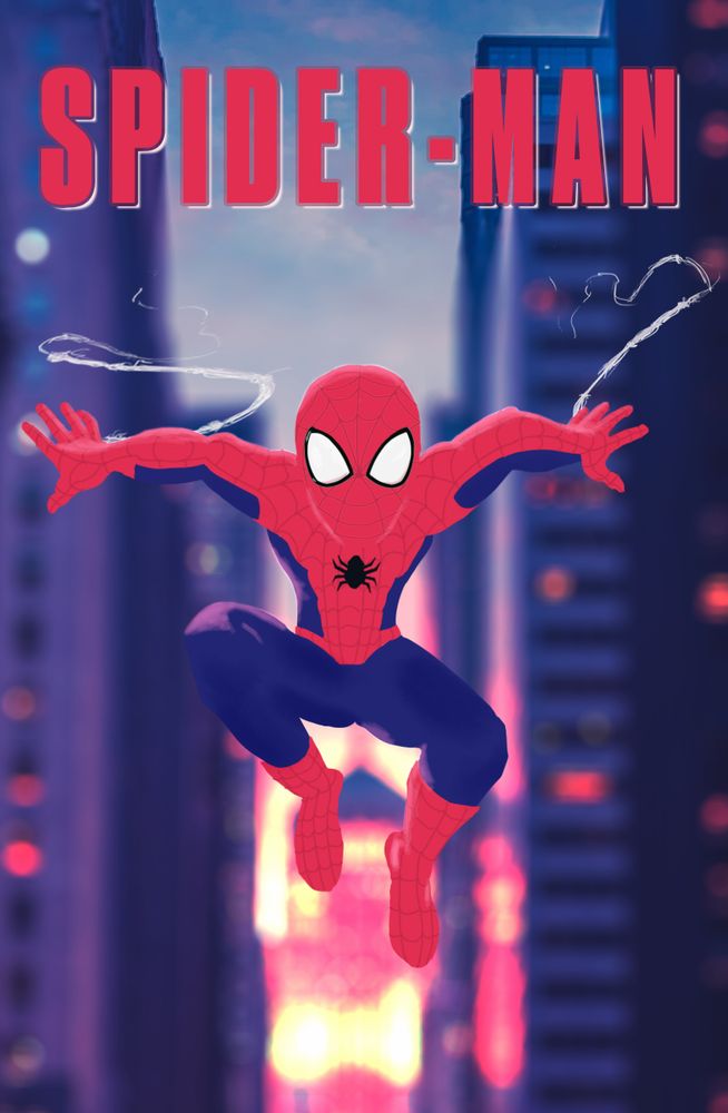 Spiderman go vroum vroum (so fast) in the city.