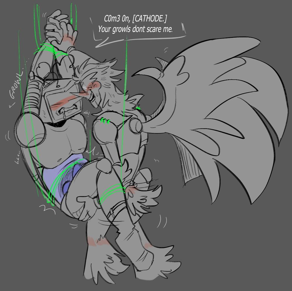 "COME ON (CATHODE) YOUR GROWLS DONT SCARE ME" Neo's strings hold Tenna up as he fucks him 🔥