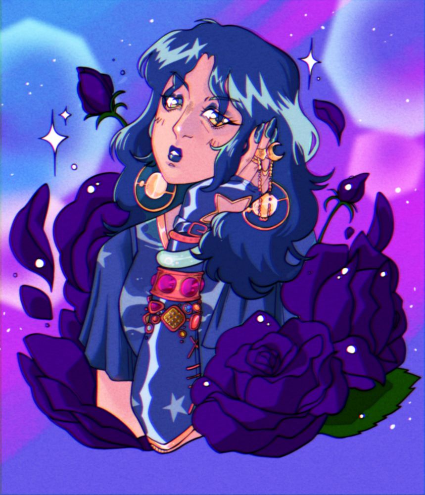 Miliana (OC) on an 80s anime look, looting jewels as part of a treasure hunt.

She's what Jolt (her son) inspires to.