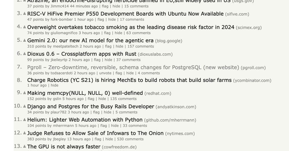 HN screenshot showing pgroll on front page