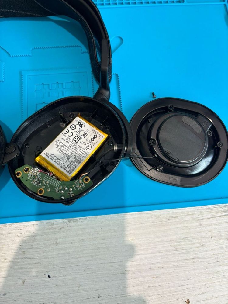 Old battery inside headphones