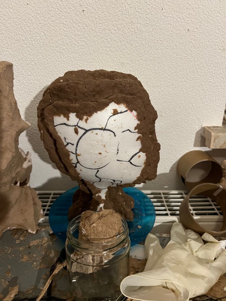 Side view with some toilet paper