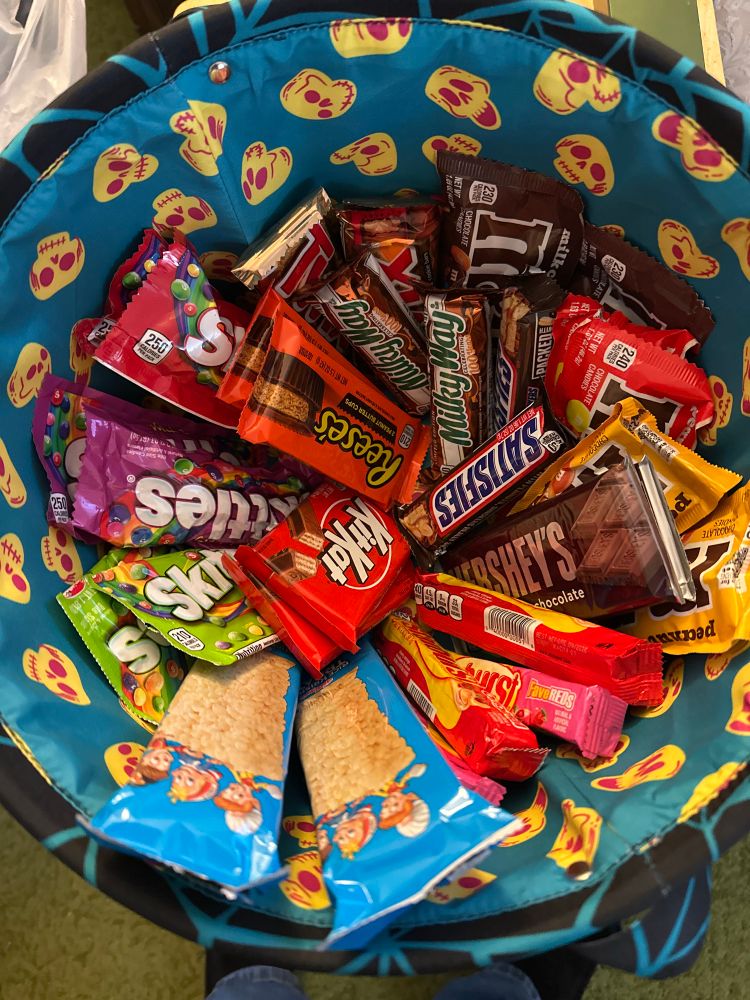 A basket of candy.