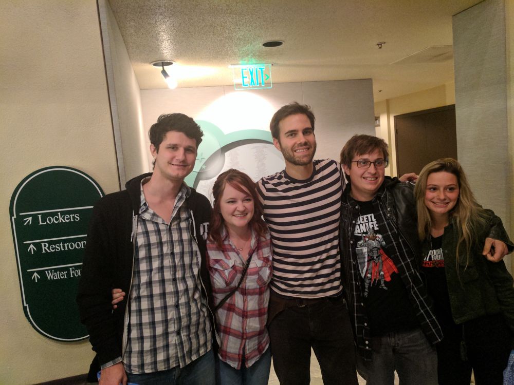 A group photo of some fans with Tomas Kalnoky, lead singer of Streetlight Manifesto.