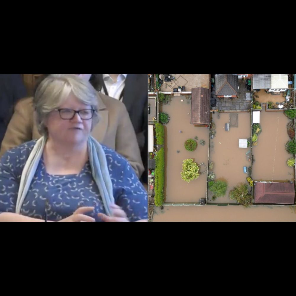 Therese Coffey blames rain coming from the wrong direction for flooding failure