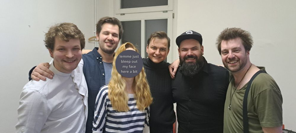 Matěj Metoděj Štrunc & the band backstage at a concert on March 21st 2025