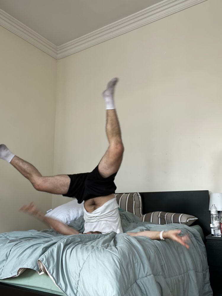 me upside down on my bed for no reason