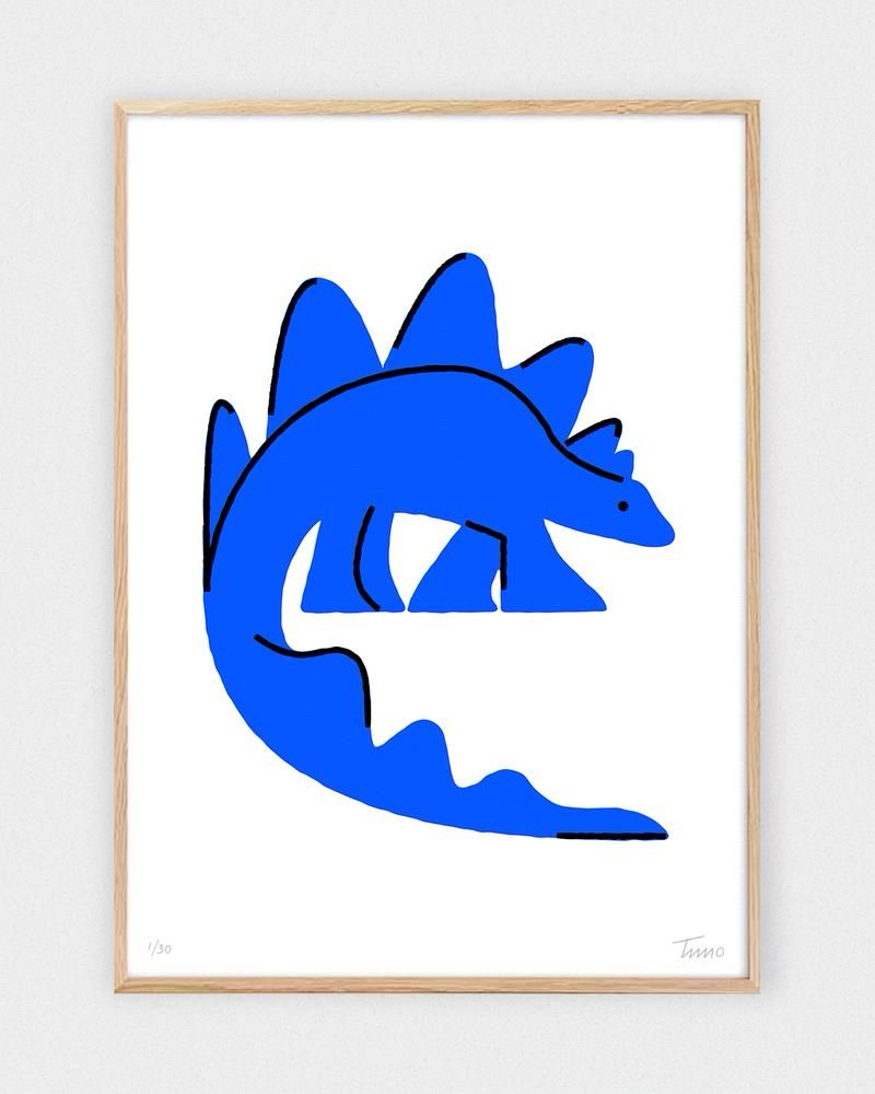 Illustration of a blue dinosaur
