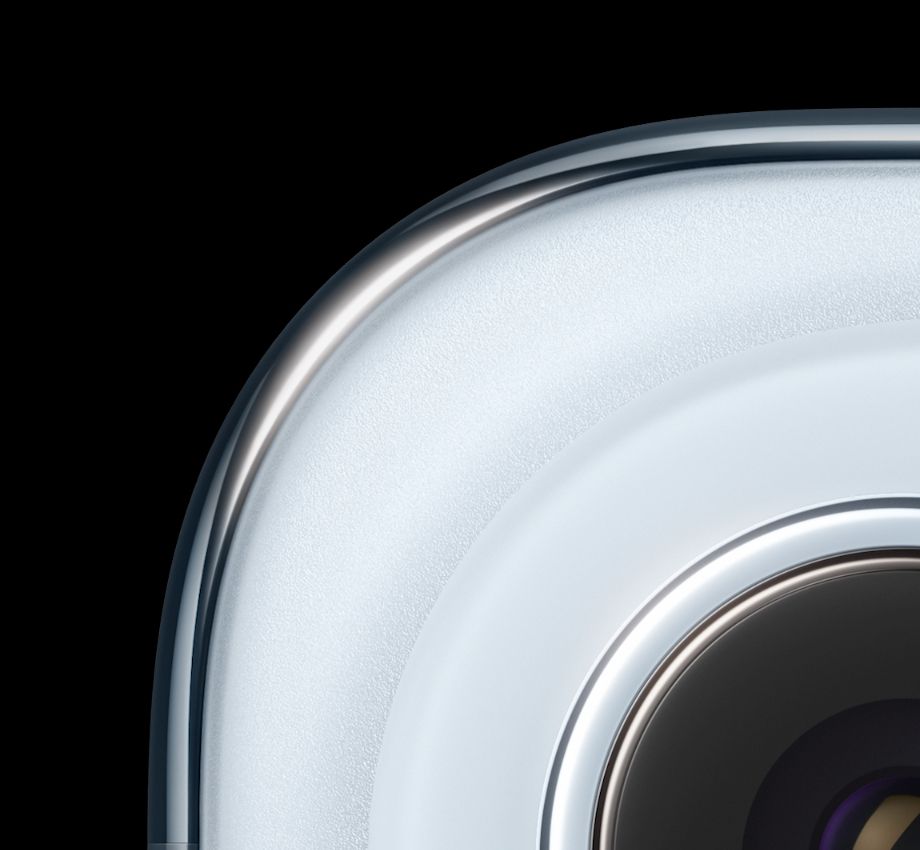 a closeup photo of the corner of Apple's new iPhone Air