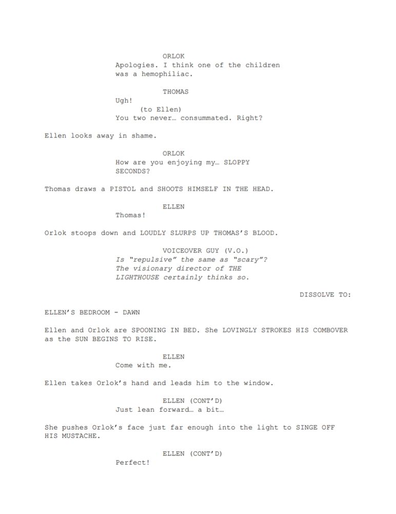 Page 3 of a spoof Nosferatu trailer