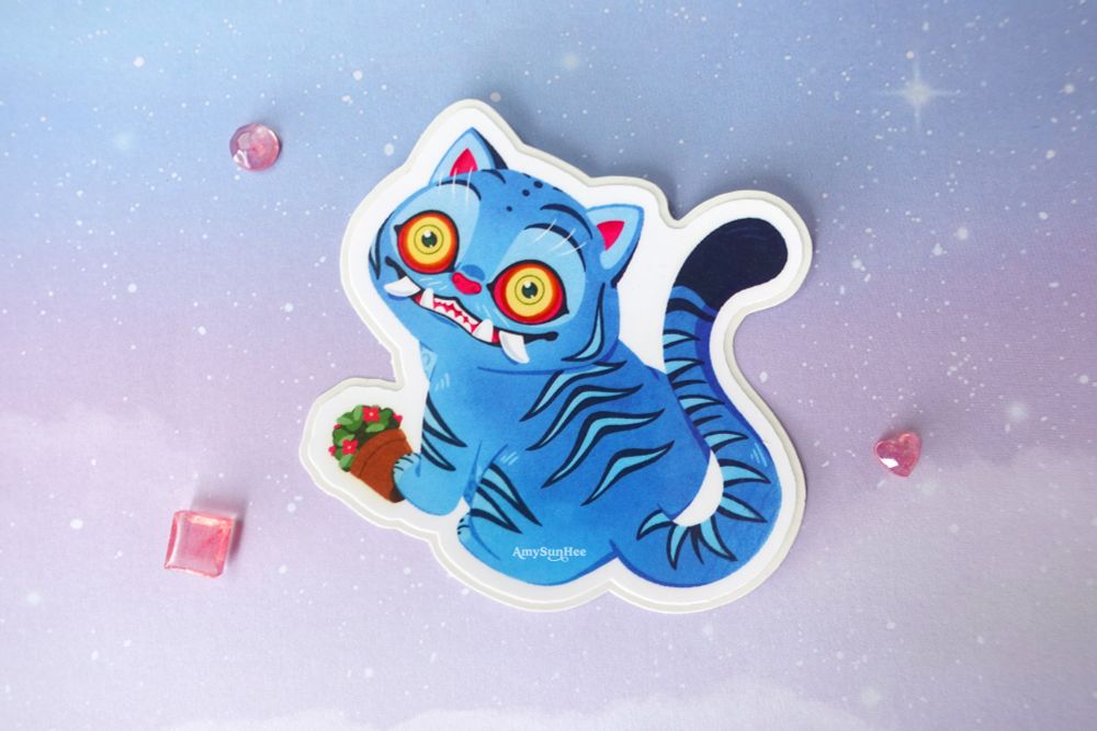 Sticker by AmySunHee of derpy tiger from Kpop Demon Hunters 