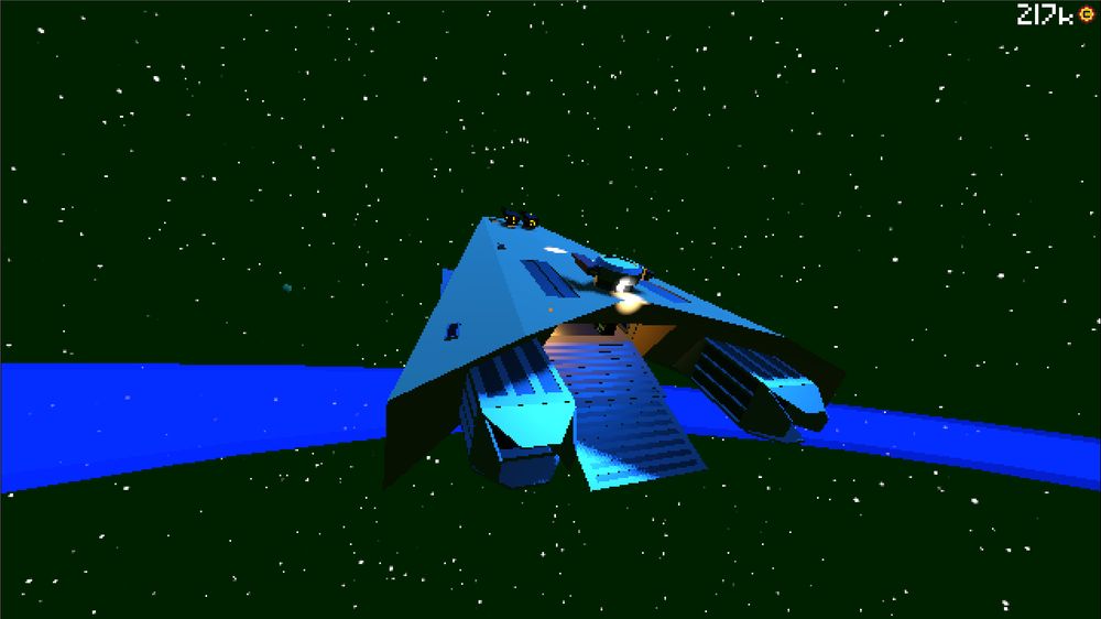 An image of a spaceship in space with its cargo bay doors open. 