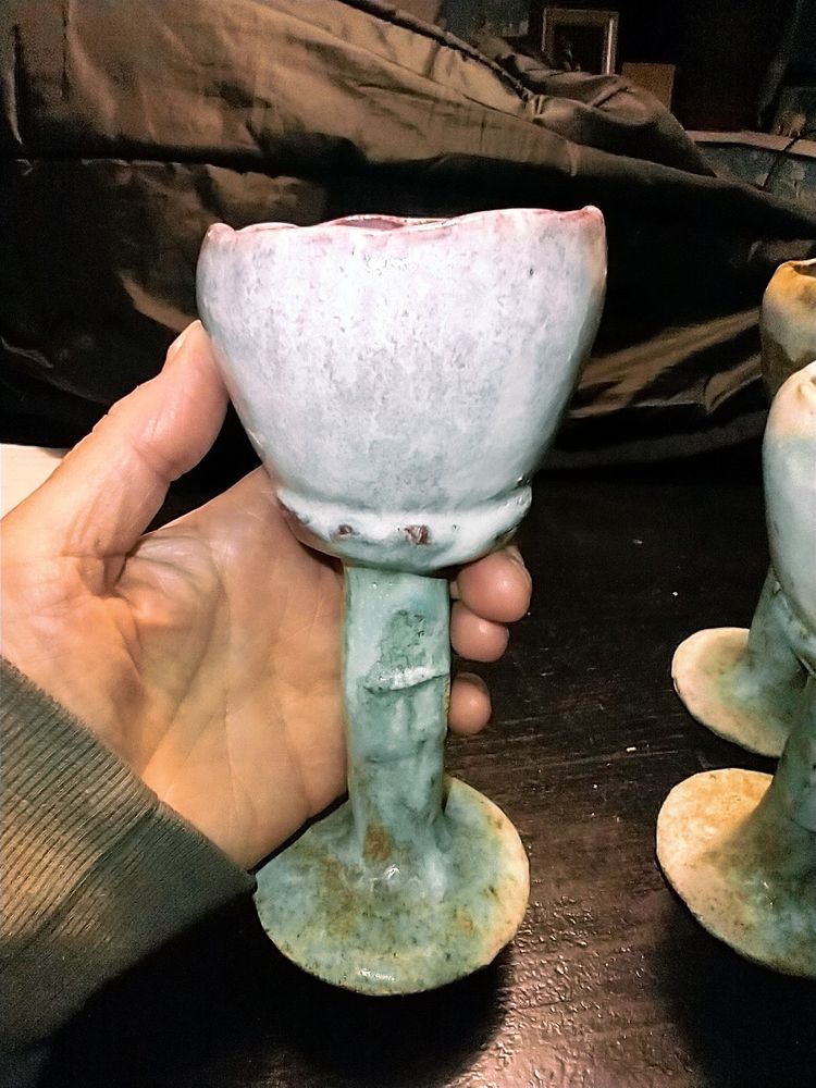 Ceramic goblet in reddish glaze