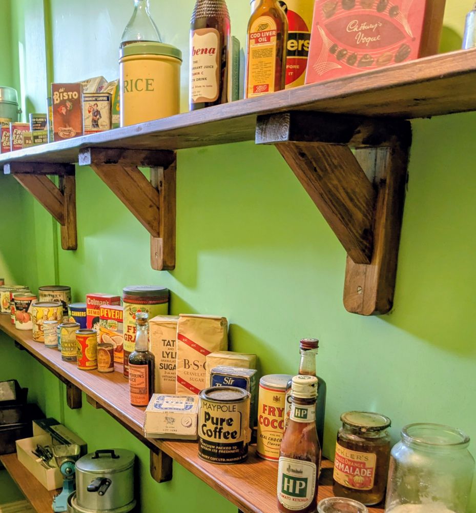 Shelf of household goods.