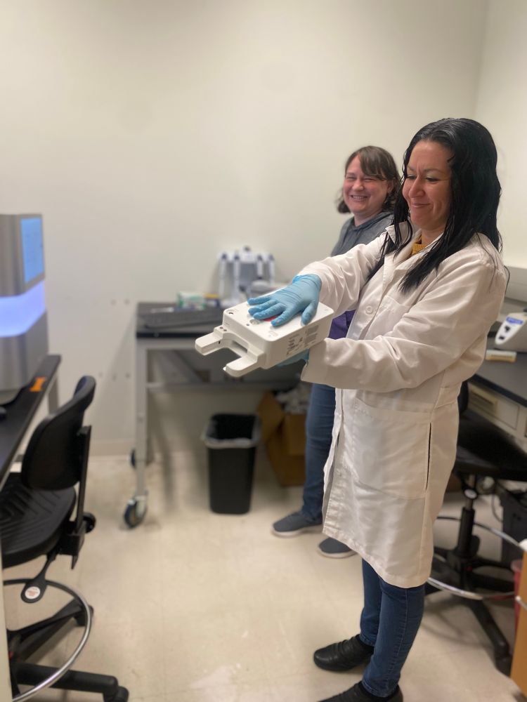 Scientist mixing a sequencing cart