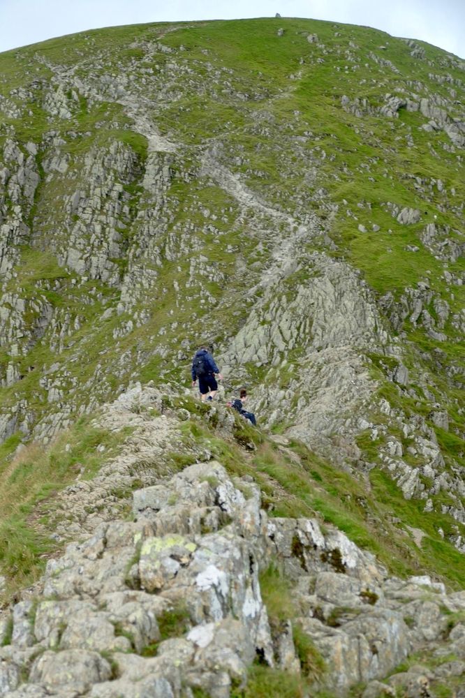 End of Striding Edge and up to the summit of Helvellyn 