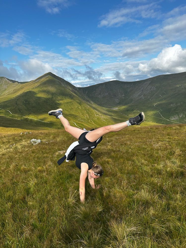 Hand stand splits on the way up