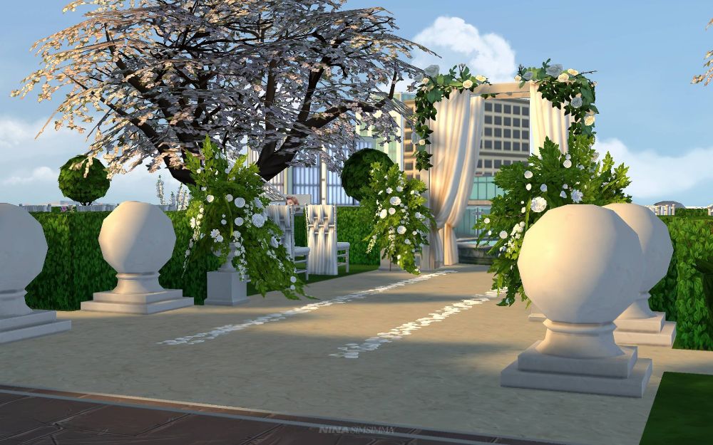 sunlit rooftop wedding event. venue overlooking city in the afternoon.