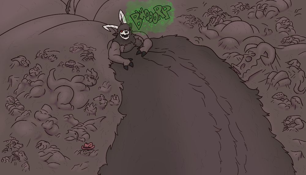 Peter after he has devoured a lot of his friends in occasion for vore day 2025.
He looks very satisfied!~