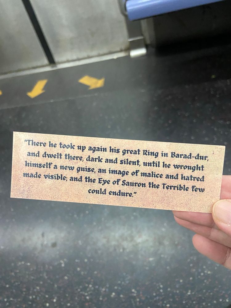 A Lord of the Rings themed bookmark