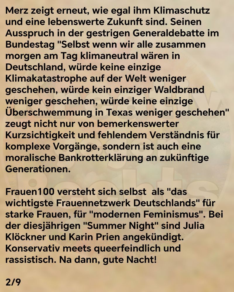 Merz zeigt erneut, wie egal ihm Klimaschutz und eine lebenswerte Zukunft sind. Seinen Ausspruch in der gestrigen Generaldebatte im Bundestag 