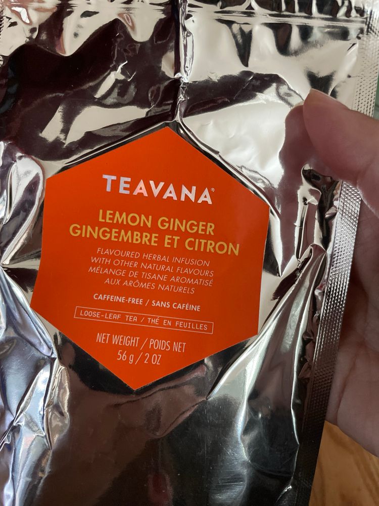 a pouch of discontinued Teavana Lemon Ginger tea