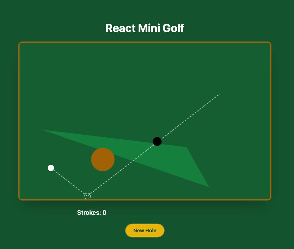 A screenshot of a React Mini Golf game created with Gen AI