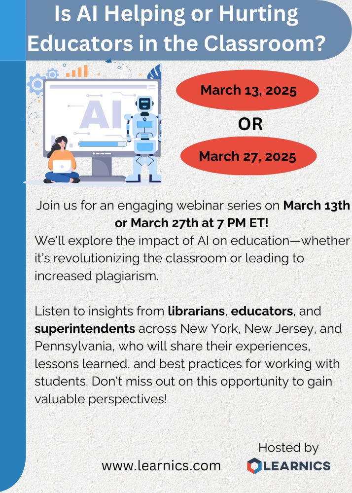 image of webinar invitation for educators; Is AI Helping or Hurting Educators in the classroom 