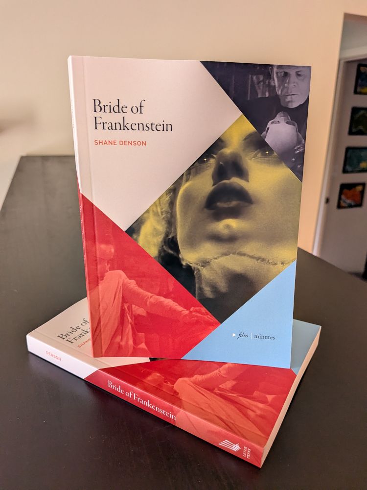 A copy of Shane Denson's Bride of Frankenstein book standing atop another copy.