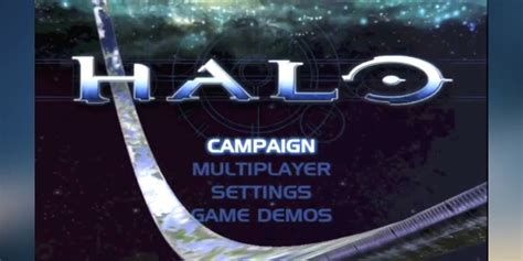 The main menu screen for Halo: Combat Evolved.