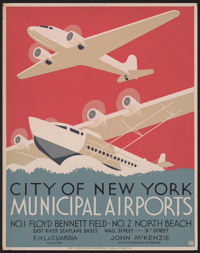 vintage poster: city of New York municipal airports