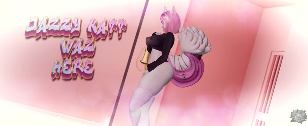 Pretty White and Pink Anthro Furry being herself.
