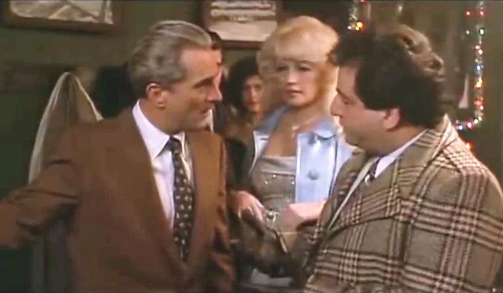 A scene from Goodfellas. Having been told not to show off after the Lufthansa heist, some of the gang turn up a party with new cars and clothes 