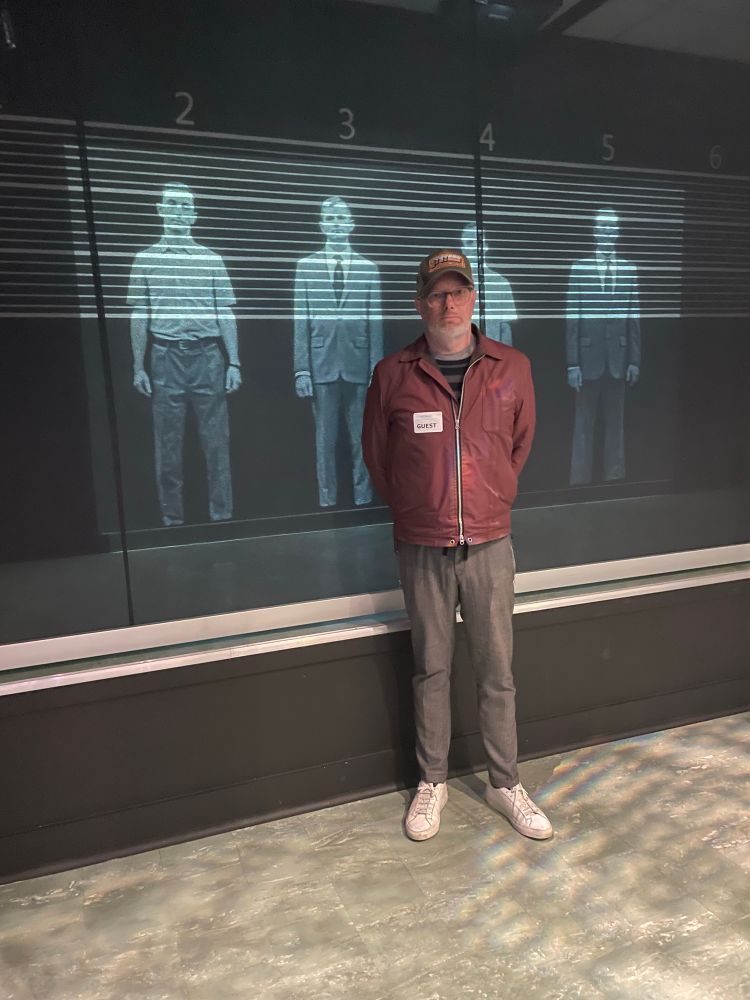 A photo of me, an innocent and a patsy, in a police line-up in the former headquarters of the Dallas Police 