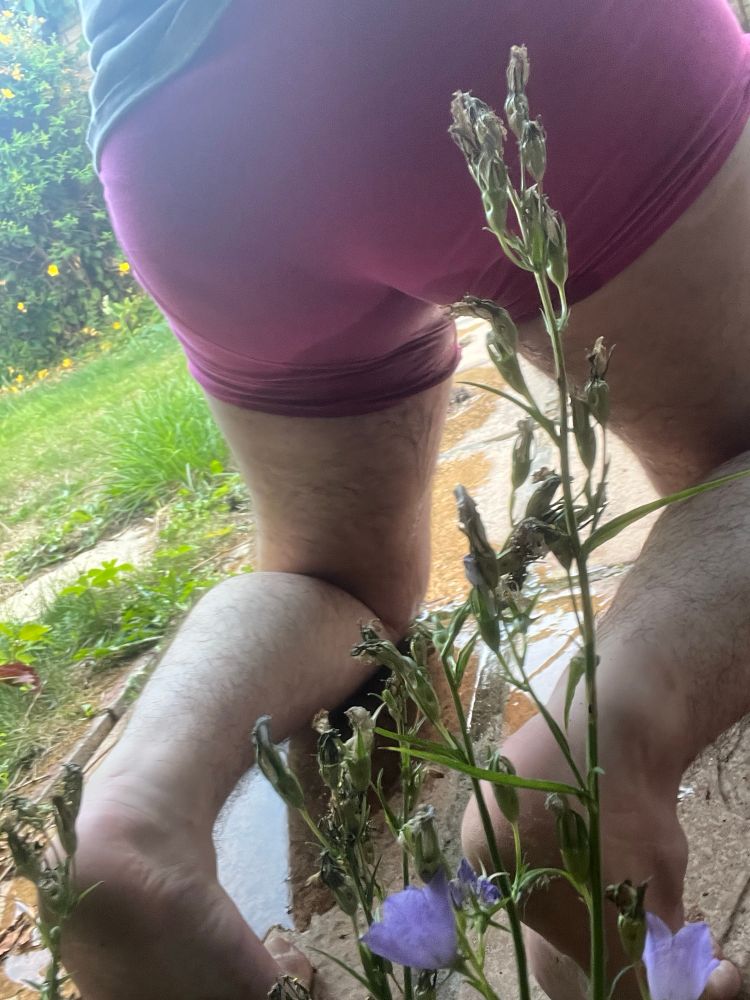 back view of the stain on my boxers and puddle on the patio