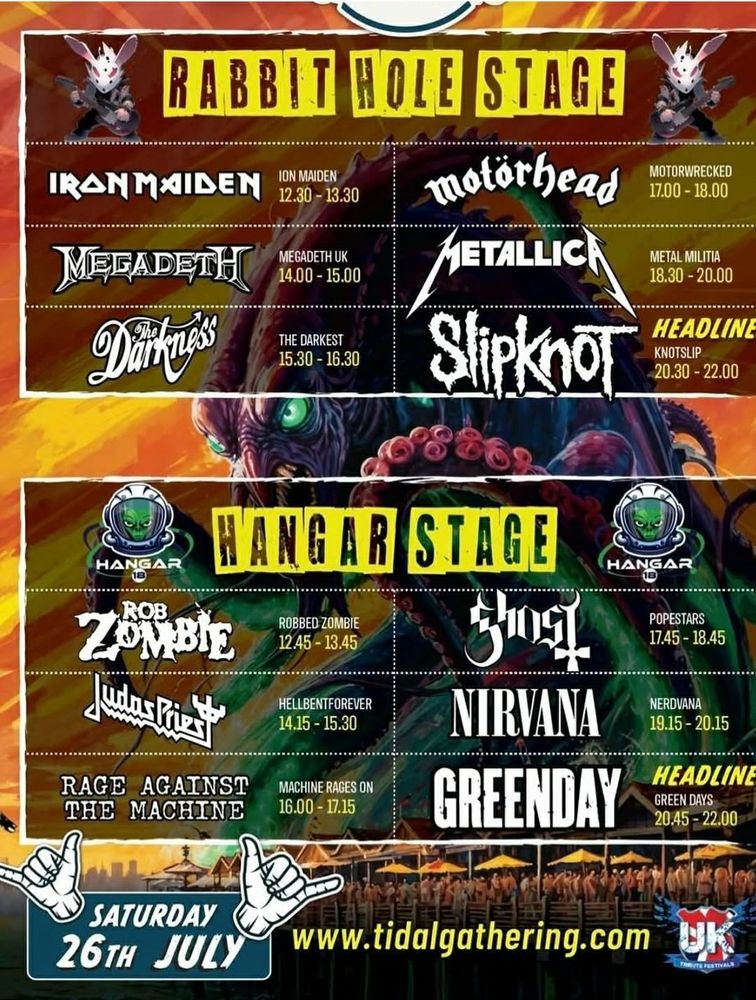Line up poster for Tidal gathering festival.