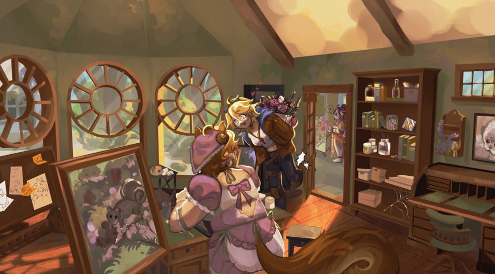 Ezreal visits my sona, candy, after stealing flowers and chocolate
