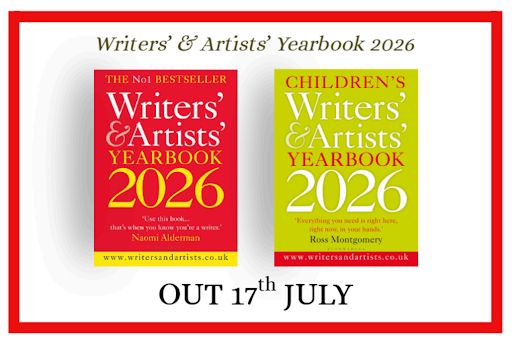 Image shows the covers of the new Writers' & Artists' Yearbook 2026 + Children's Writers' & Artists' Yearbook 2026 and celebrates publication date on 17 July