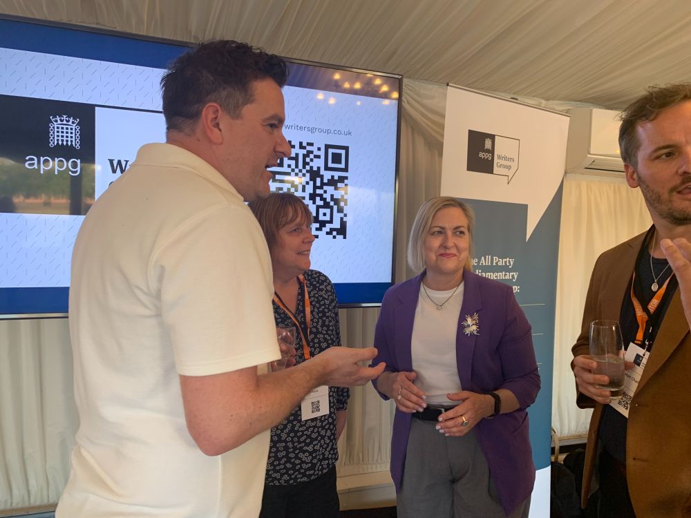 WGGB General Secretary Ellie Peers speaking to Alison Hume MP