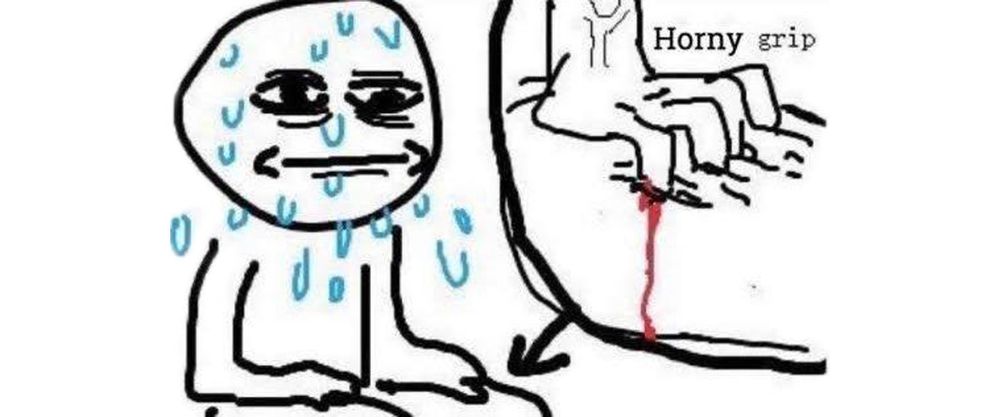 "Horny grip" meme.