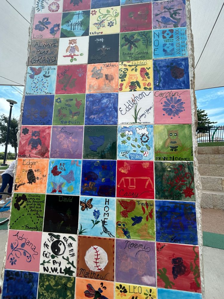 Really cool mural at a park of art made my kids 