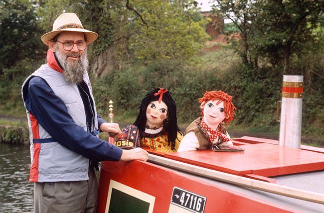 The puppets Rosie and Jim, and John Cunliffe, who as far as we know was not a puppet
