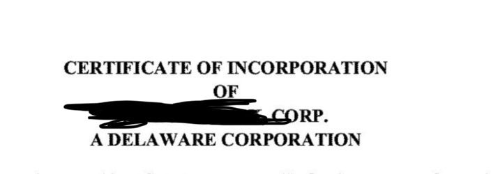 Certificate of incorporation